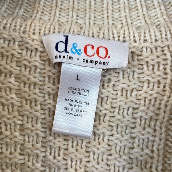 Denim + Company Cable Knit Sweater - L - Picture 4 of 4